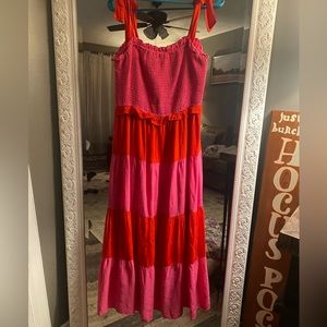 Hot Pink and Red maxi dress | Super cute Maxi dress | Summer dress | Spring maxi